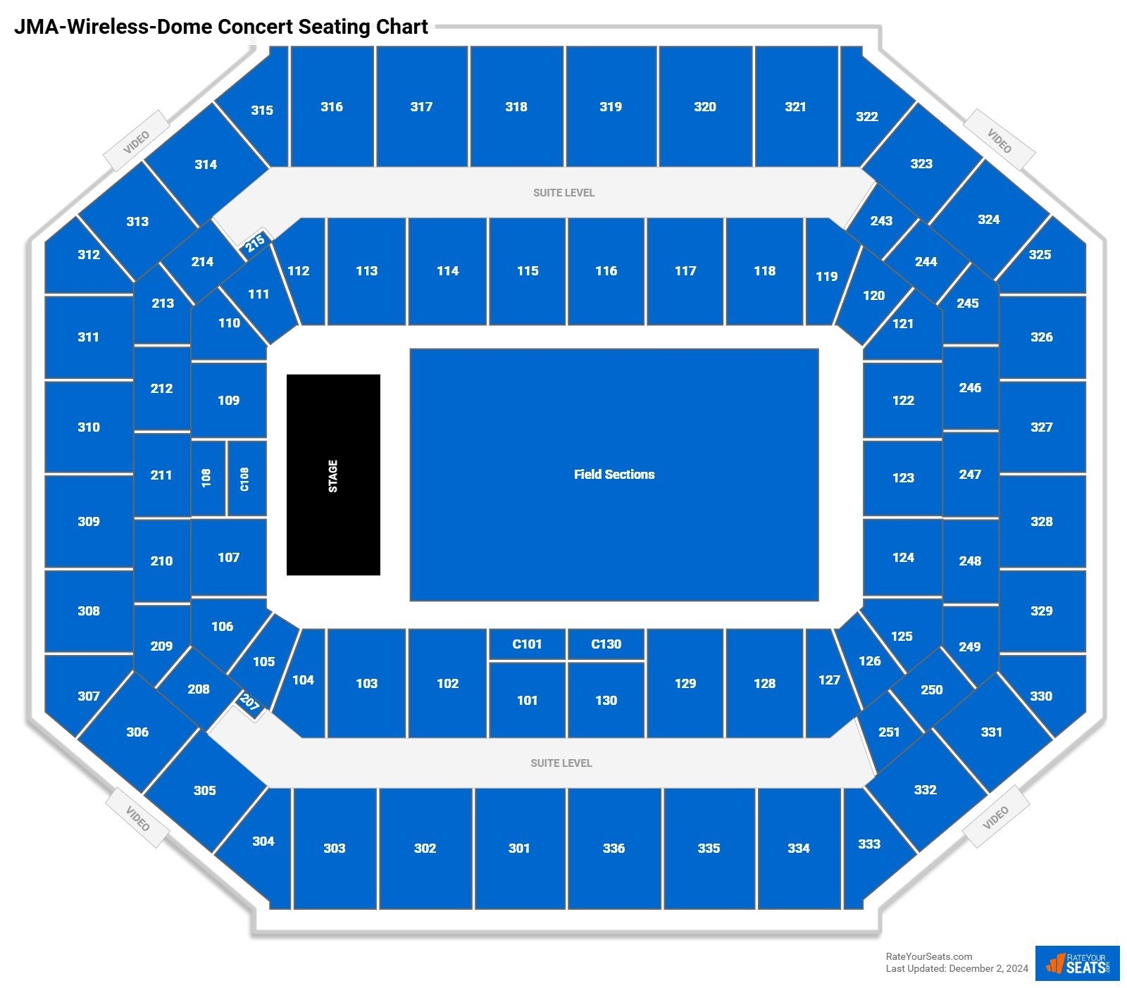 JMA Wireless Dome Concert Seating Chart RateYourSeats