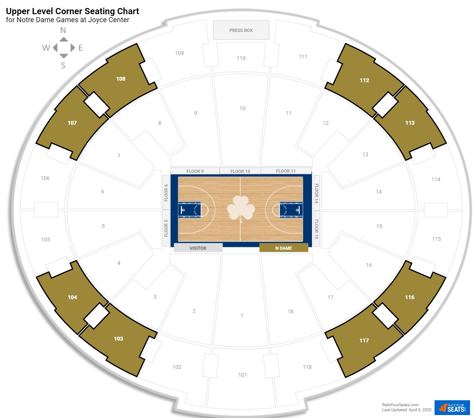 Joyce Center Seating Chart