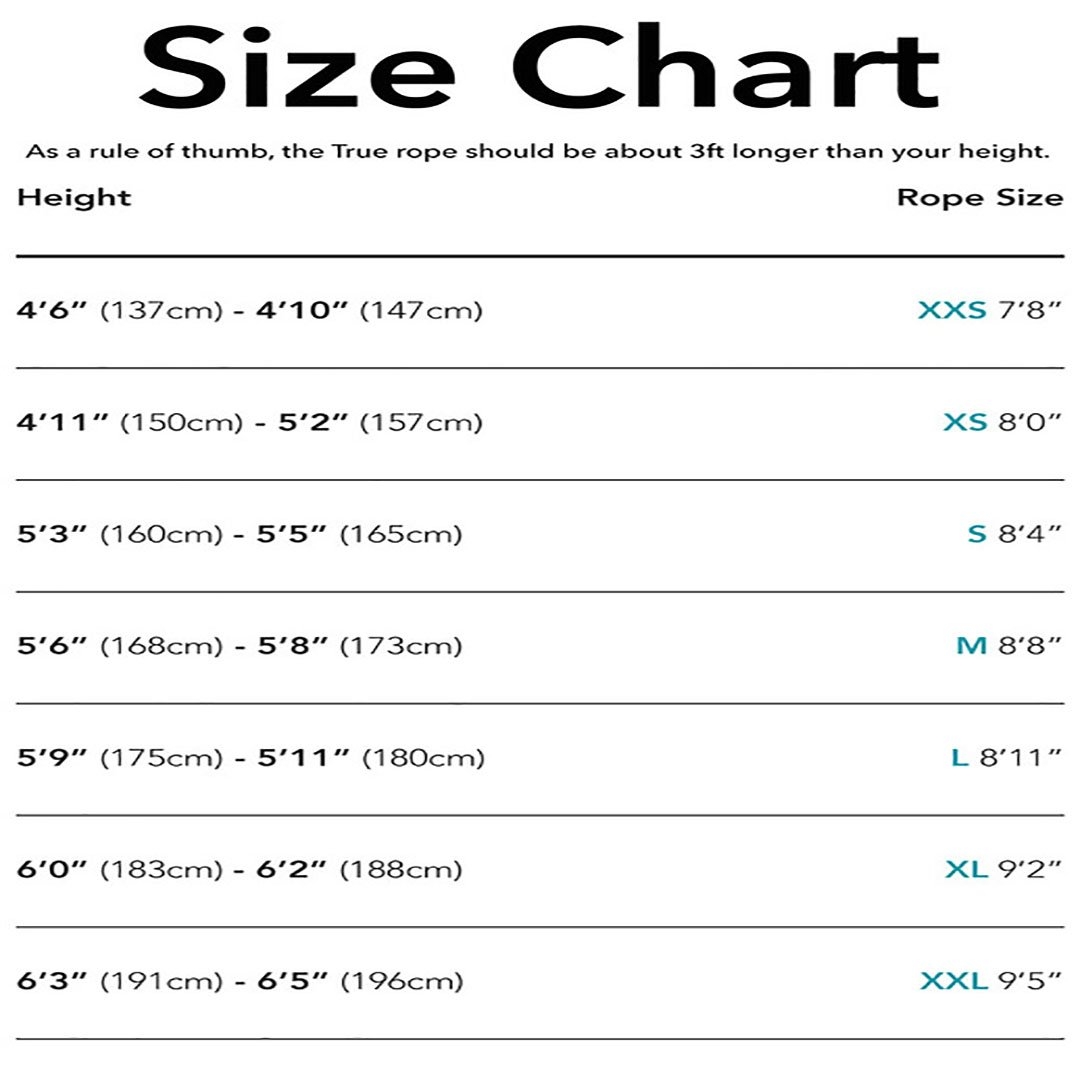 Jump Rope Sizing Chart At Elijah Octoman Blog