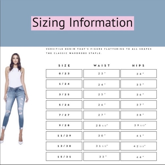 kancan jeans size chart kancan jeans size chart