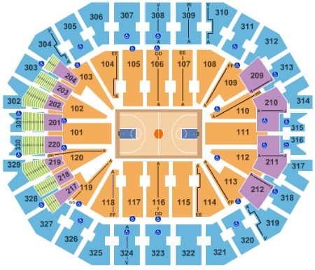 KFC Yum Center Seating Chart Rows Seats And Club Seats