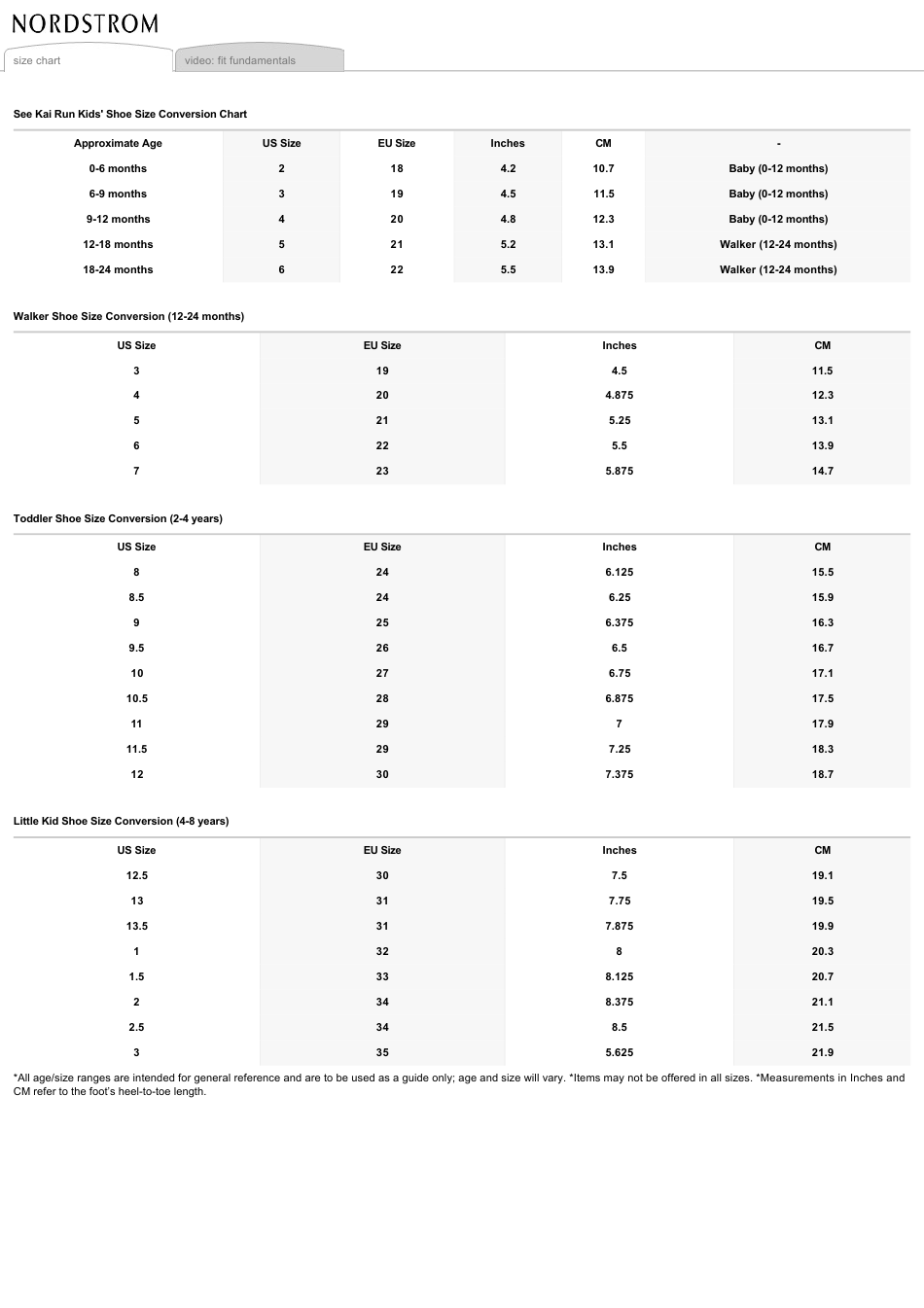 Kids 39 Shoe Size Conversion Chart See Kai Run Download Printable PDF 