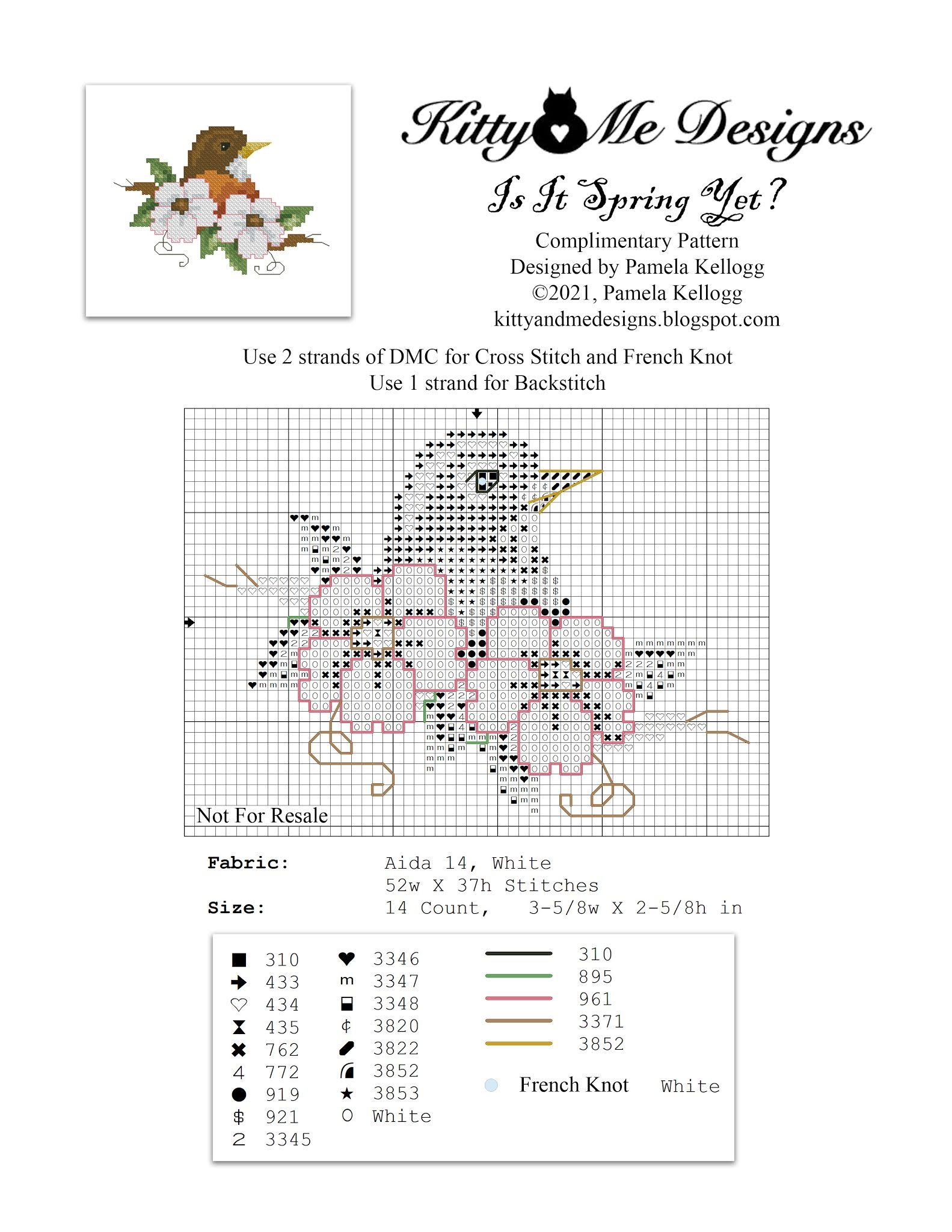 Kitty And Me Designs Is It Spring Yet Free Cross Stitch Pattern