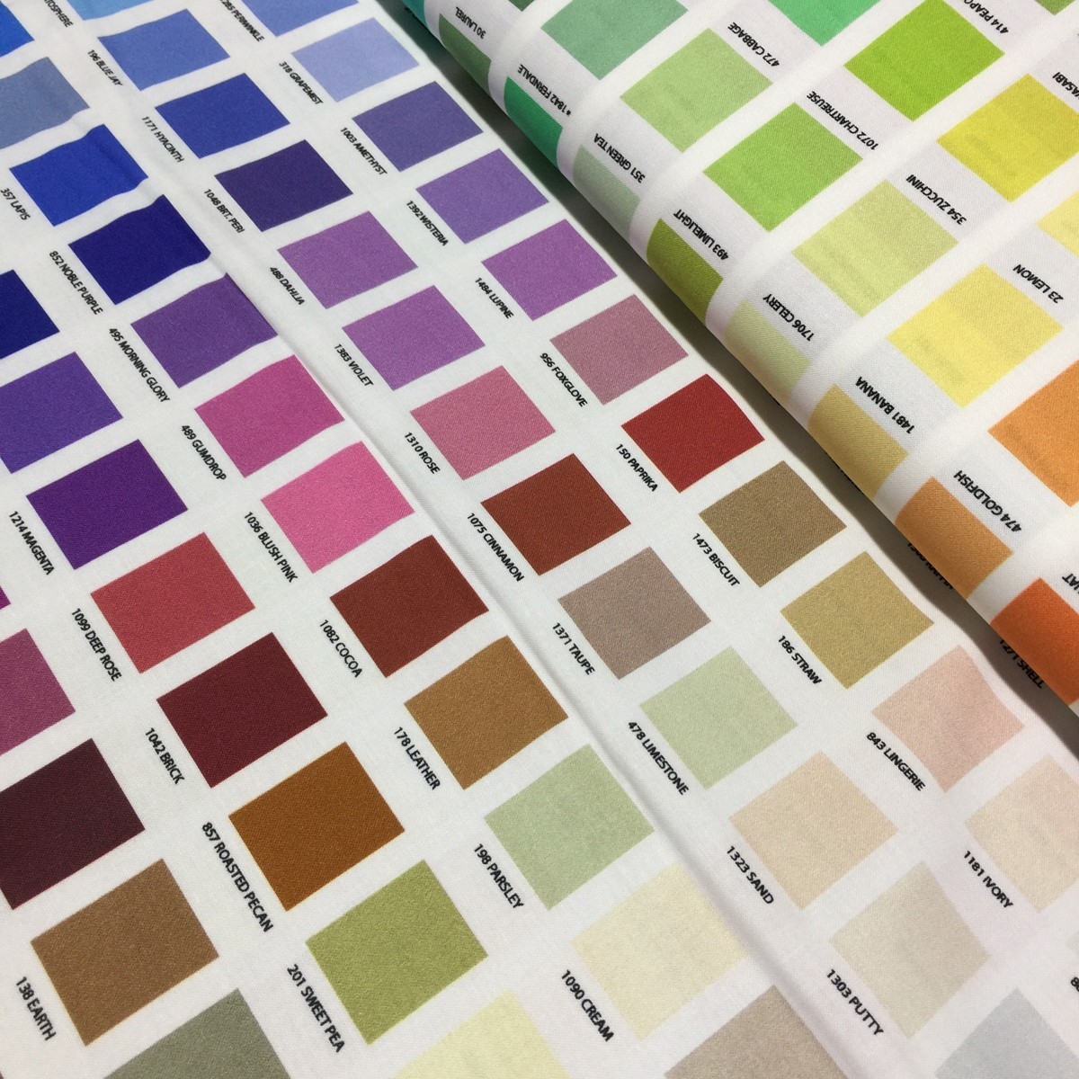 Kona Cotton Printed Color Chart Digitally Printed Fabric