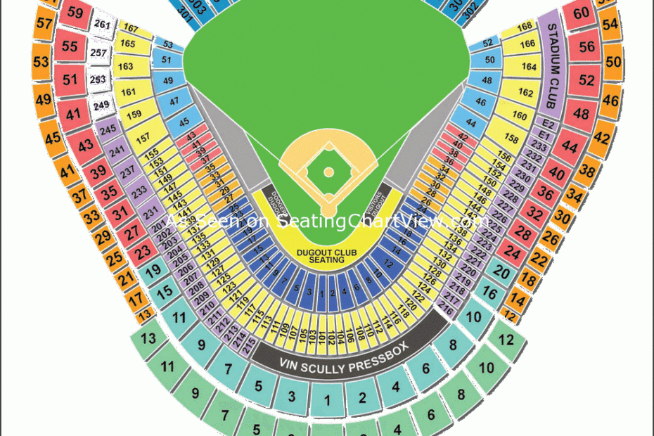 La Dodgers Stadium Seating Chart