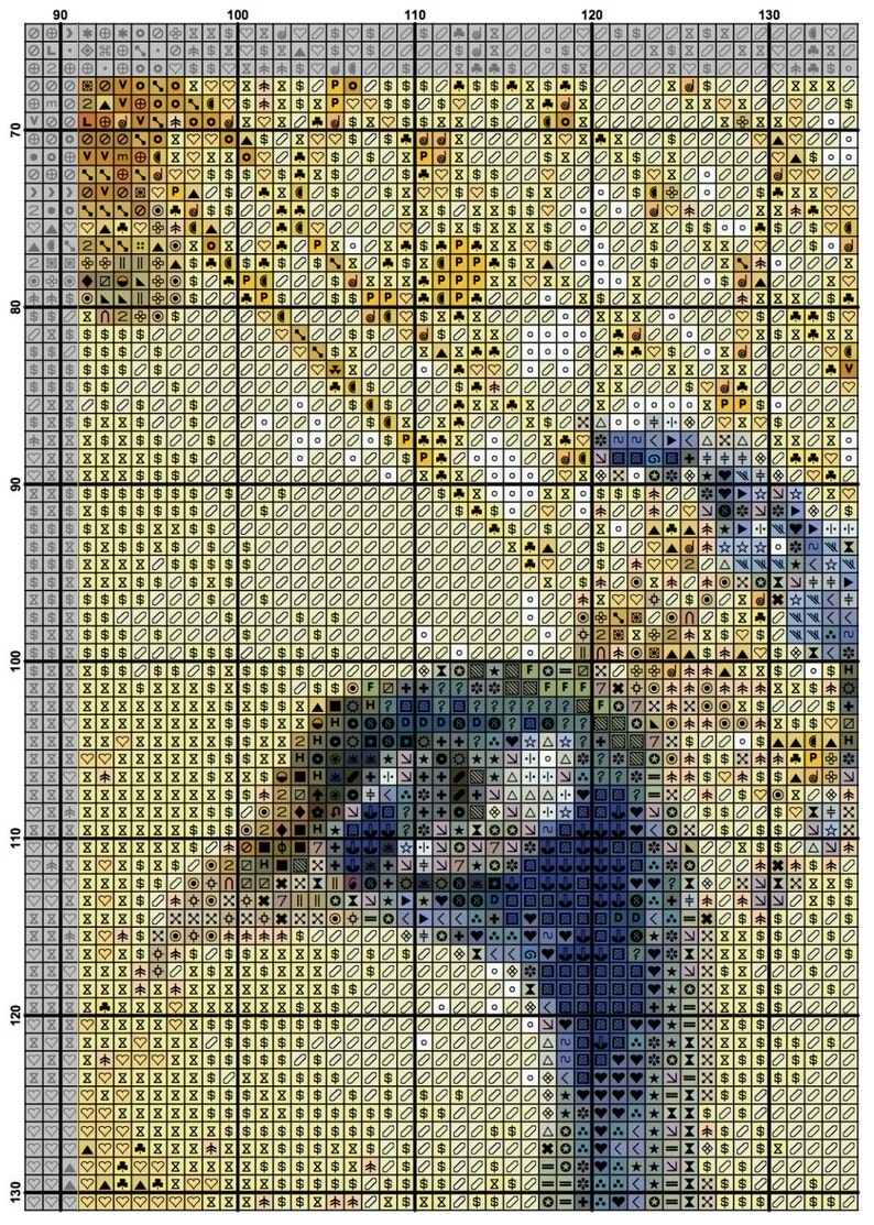 Large Cross Stitch Chart Counted Cross Stitch Pattern Etsy
