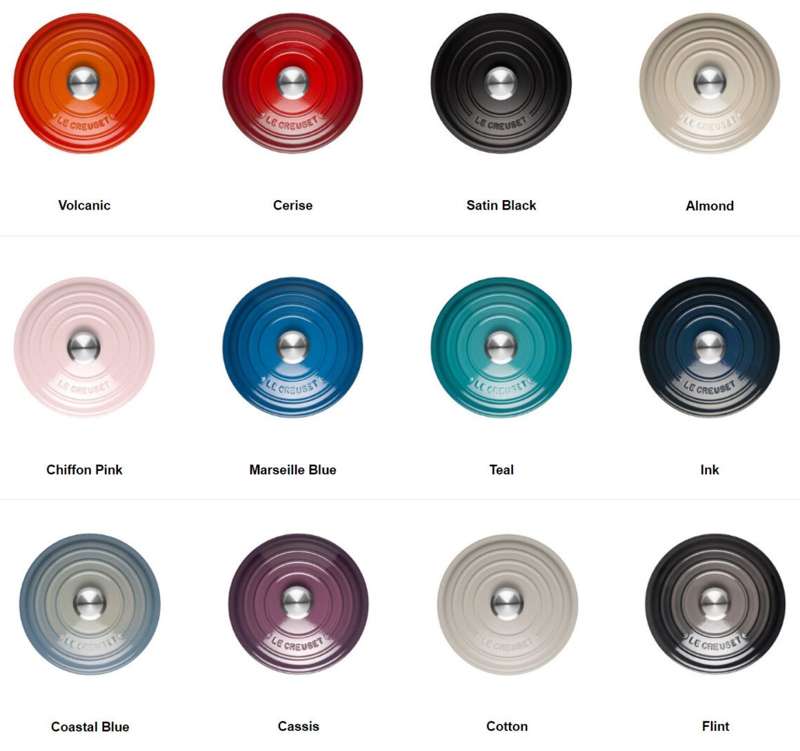 Le Creuset Color Chart Educational Chart Resources