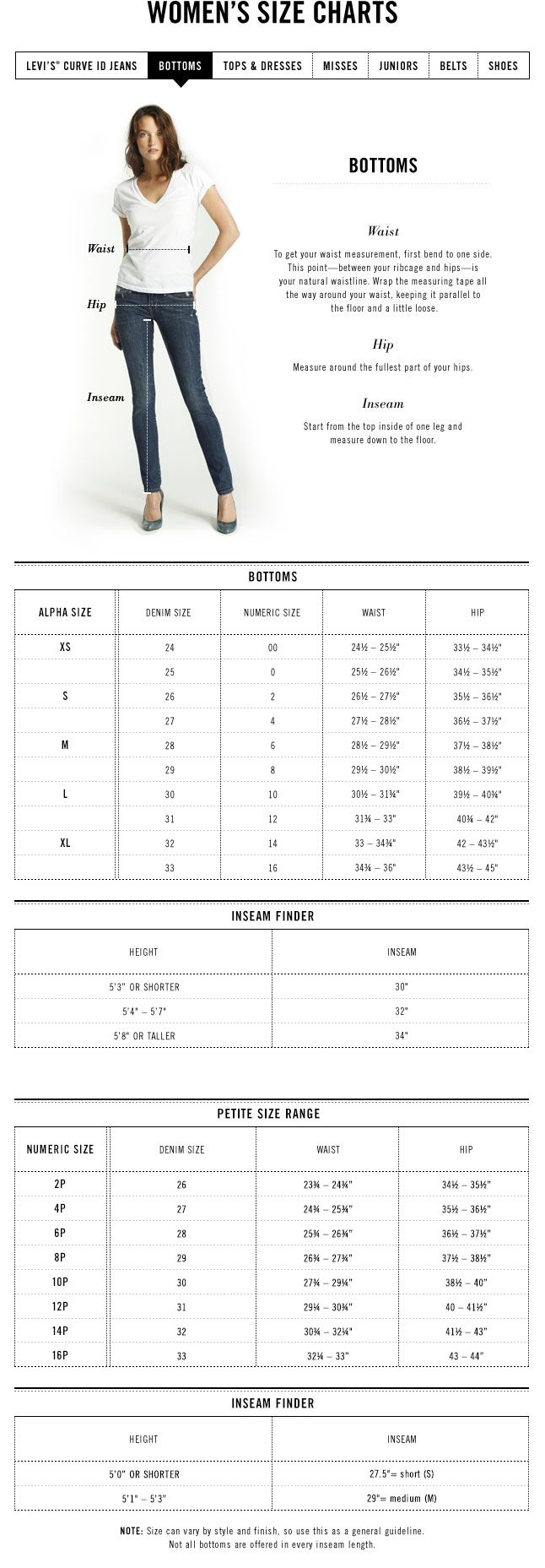 Levis Size Chart For Women Educational Chart Resources