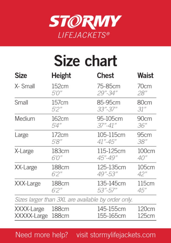 Life Jacket Size Chart At Beth Heard Blog