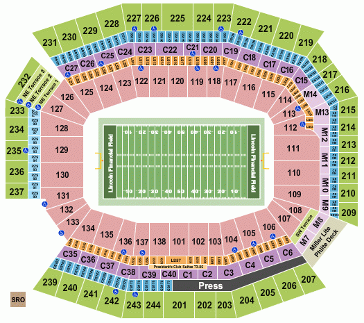Lincoln Financial Field Seating Chart Rows Seats And Club Seats