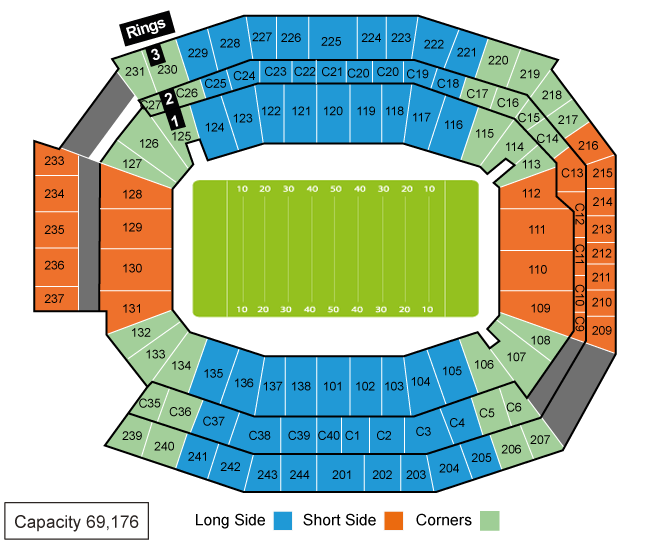Lincoln Financial Field Seating Plan Philadelphia Eagles Seating 