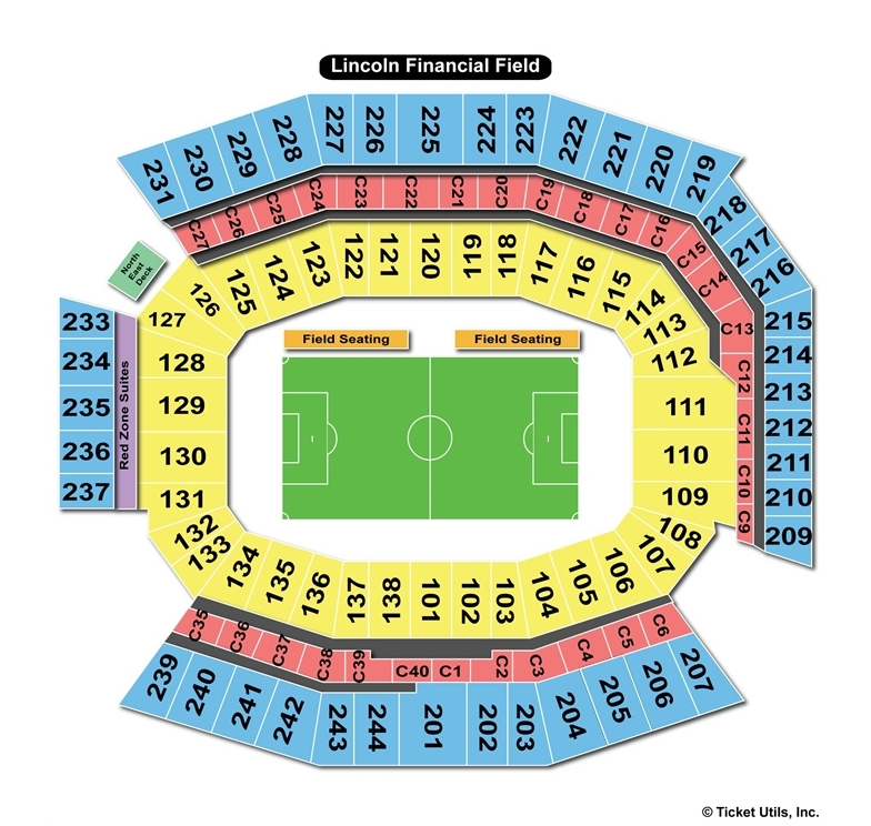 Lincoln Financial Seat Layout