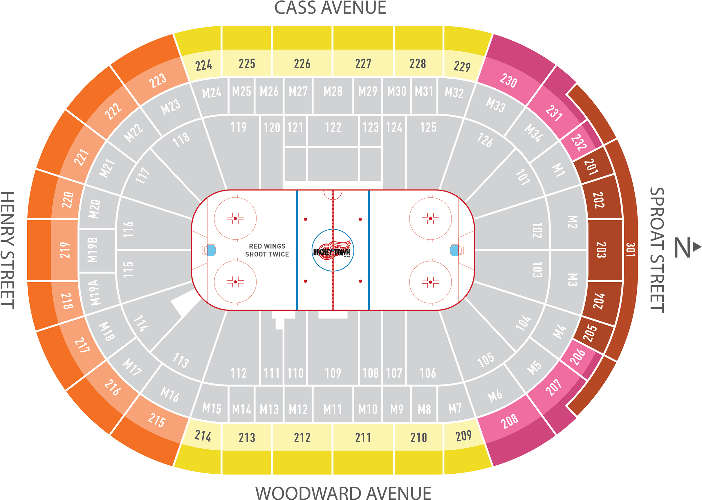 Little Caesars Arena Seating Chart Cabinets Matttroy