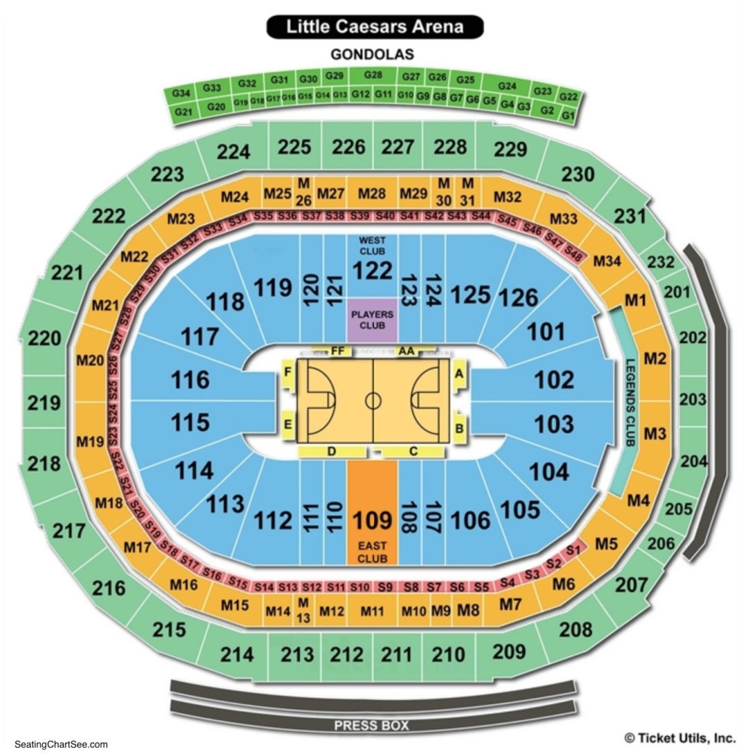 Little Caesars Stadium Seating Chart Stadium Seating Chart