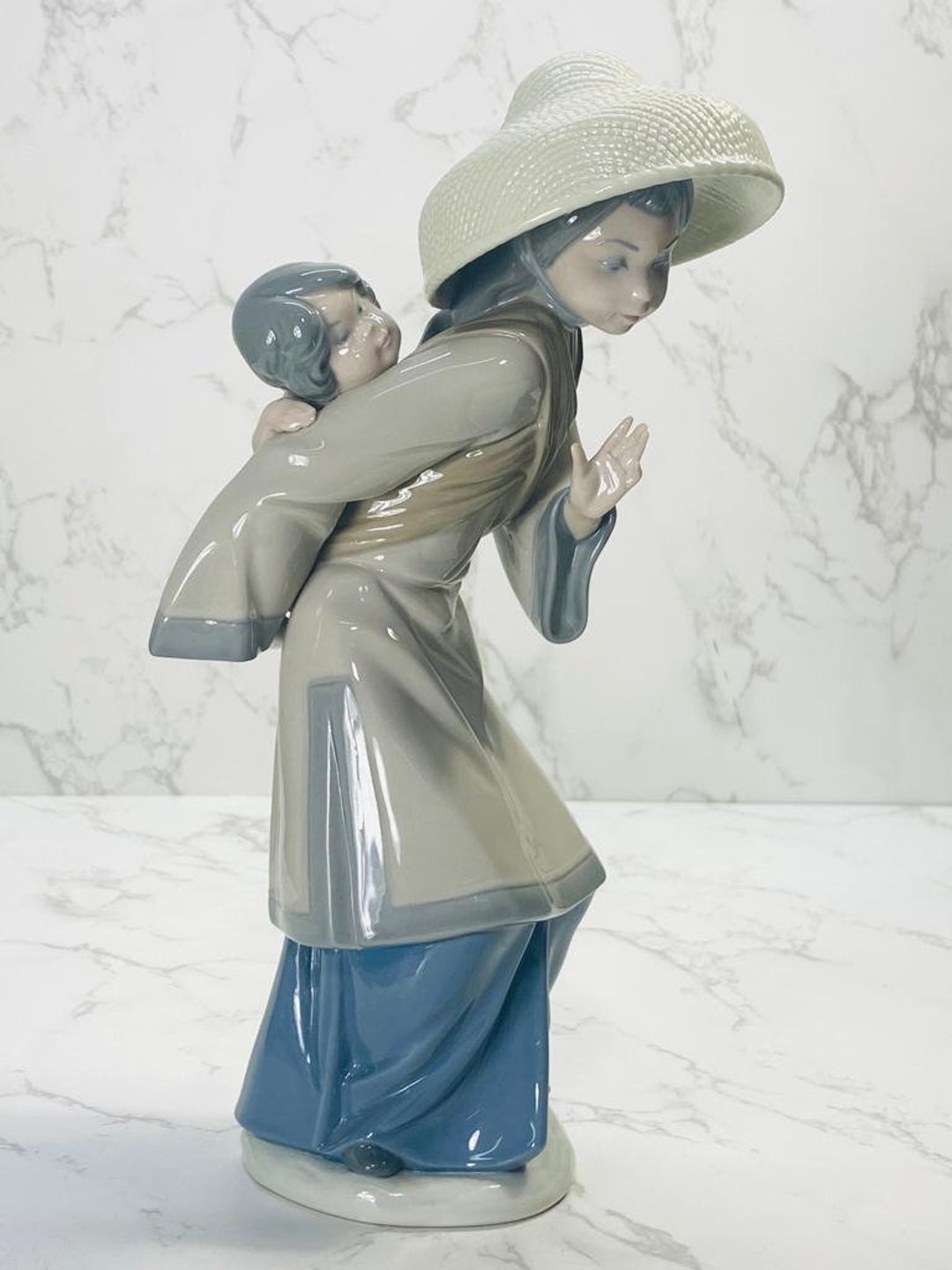 Lladro Asian Woman And Child Figurine 39 39 motherly Love 39 39 Rare Find Etsy