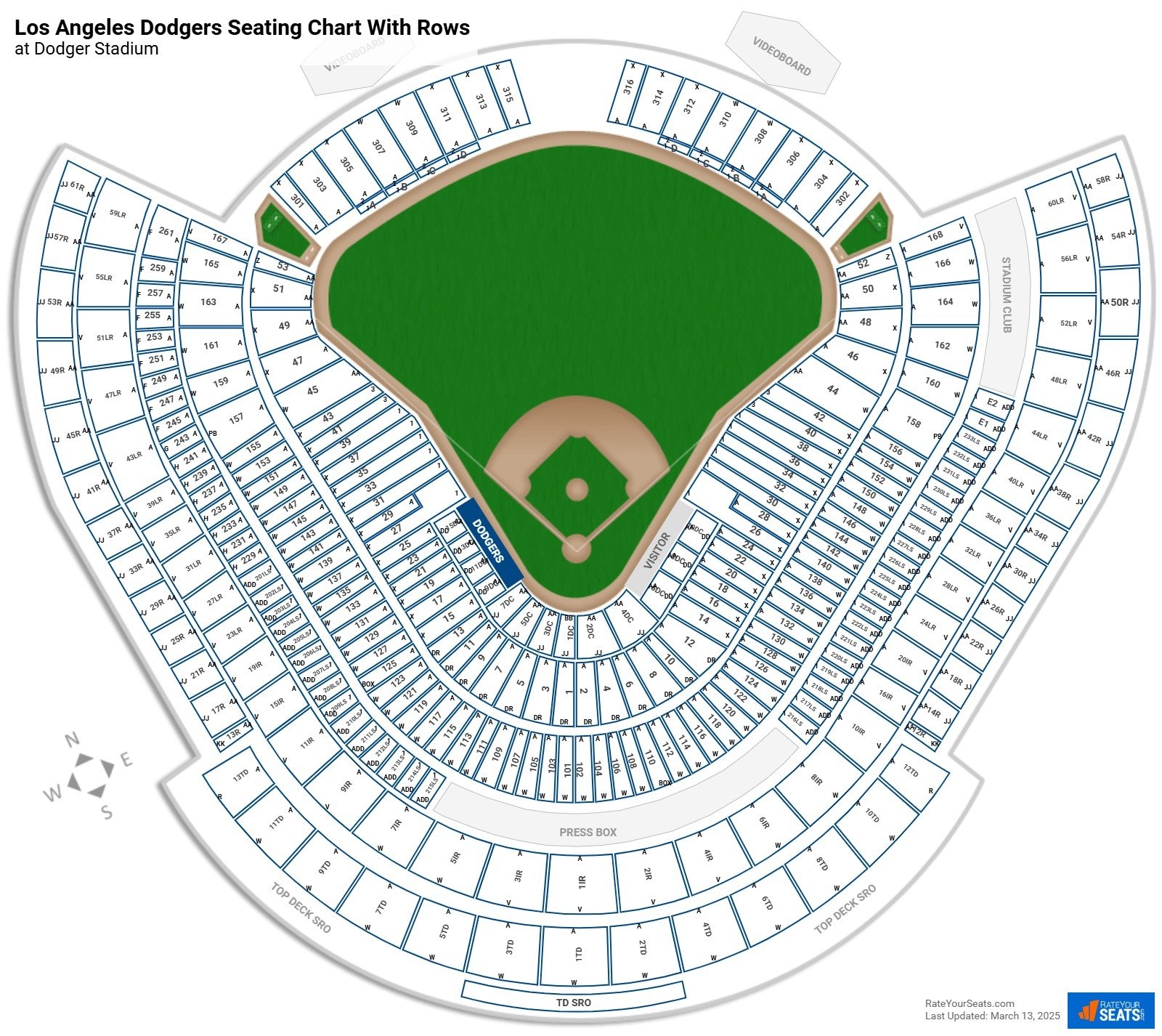 Los Angeles Dodgers Seating Charts At Dodger Stadium RateYourSeats