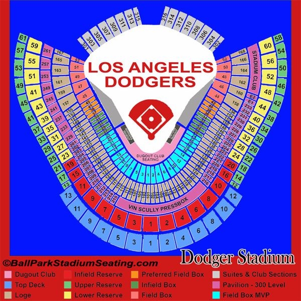 Los Angeles Dodgers Stadium Seating Chart Educational Chart Resources