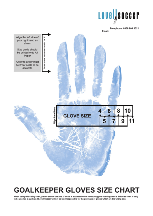 Lovell Soccer Goalkeeper Gloves Size Chart Printable Pdf Download