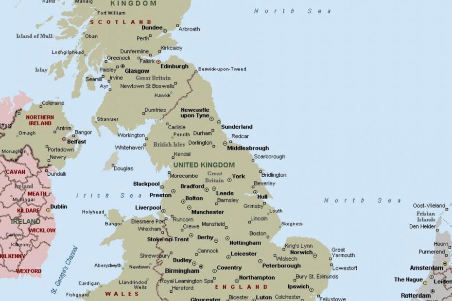 Map Of United Kingdom UK Cities Major Cities And Capital Of United