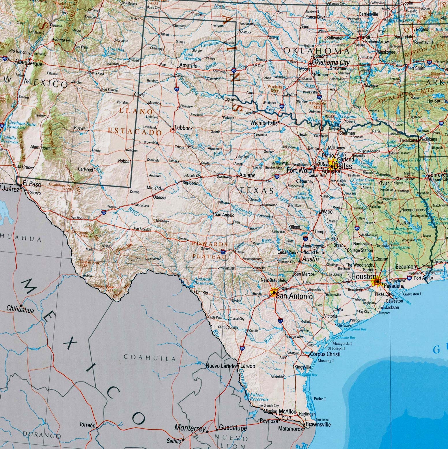Maps Of Texas Texan Flags Maps Economy Geography Climate Natural 