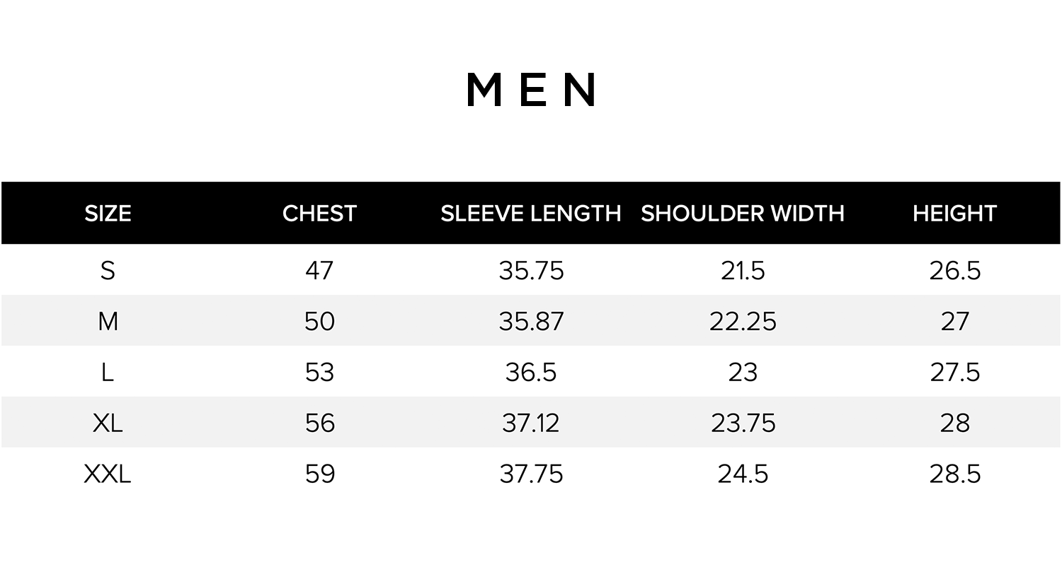 Men 39 s Size Chart London Fog