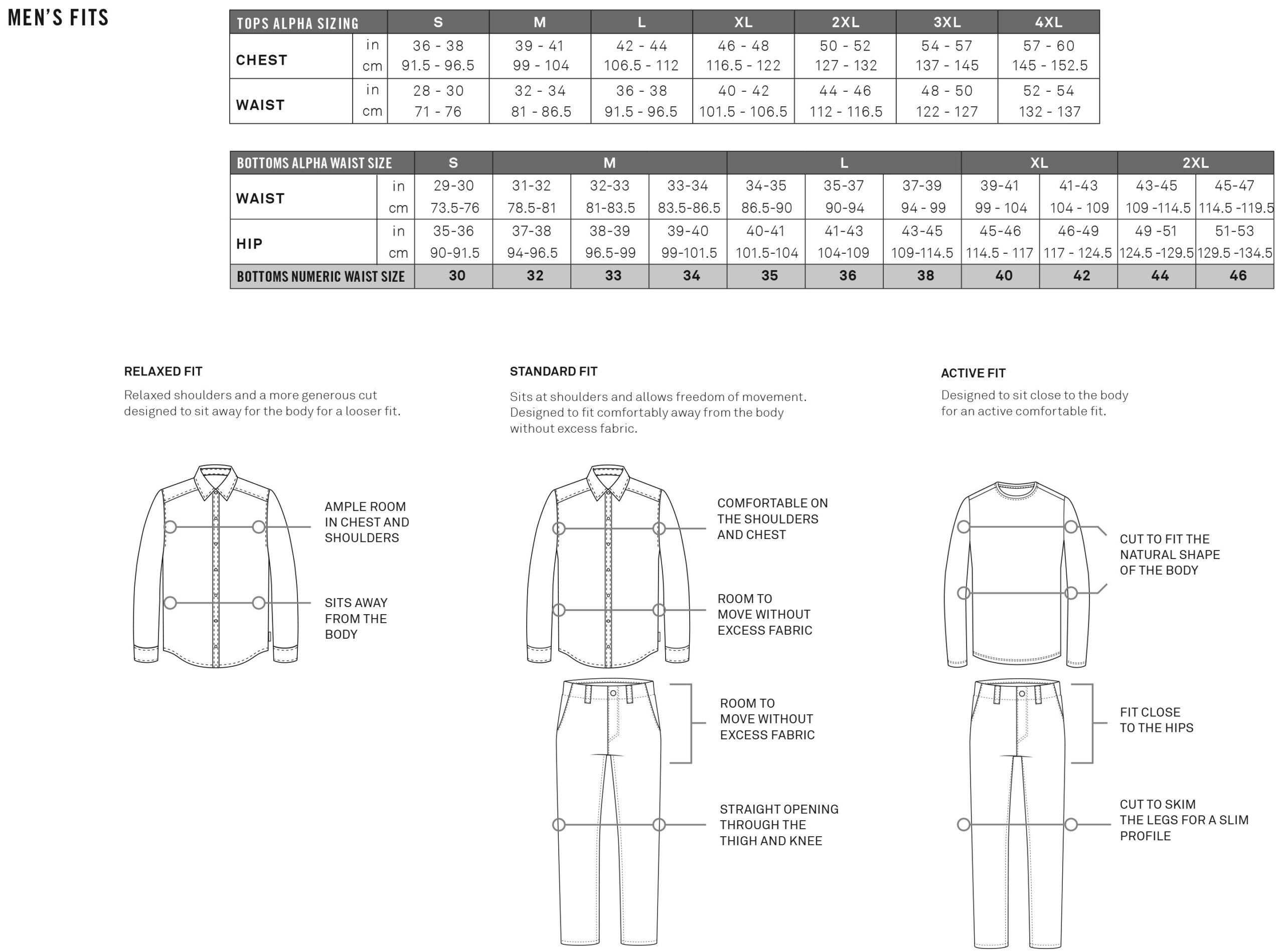 Mens Dress Shirt Size Conversion Chart