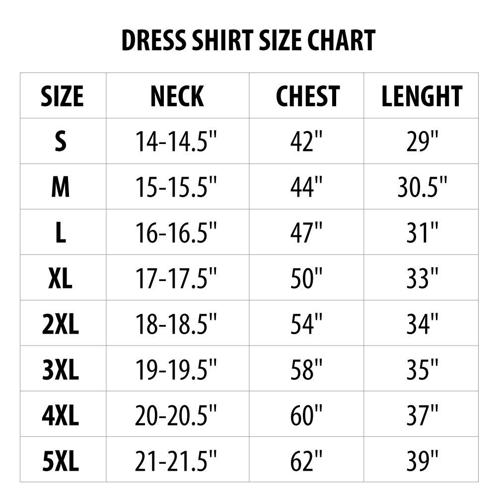 Mens Dress Shirt Sizes Chart Educational Chart Resources