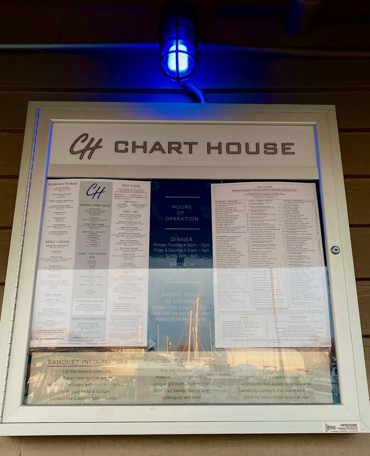 Menu At Chart House Prime Steakhouse Annapolis