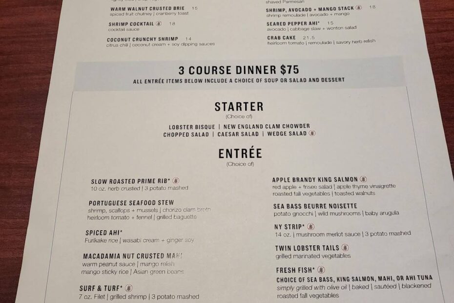 Menu At Chart House Steakhouse Dana Point
