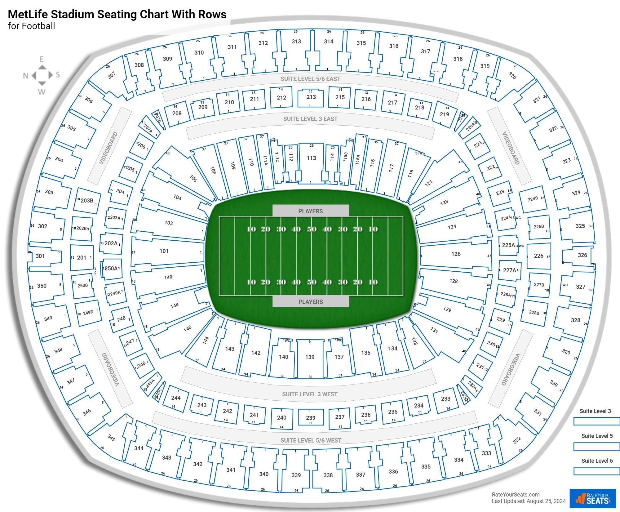 Metlife Seating Chart With Seat Numbers
