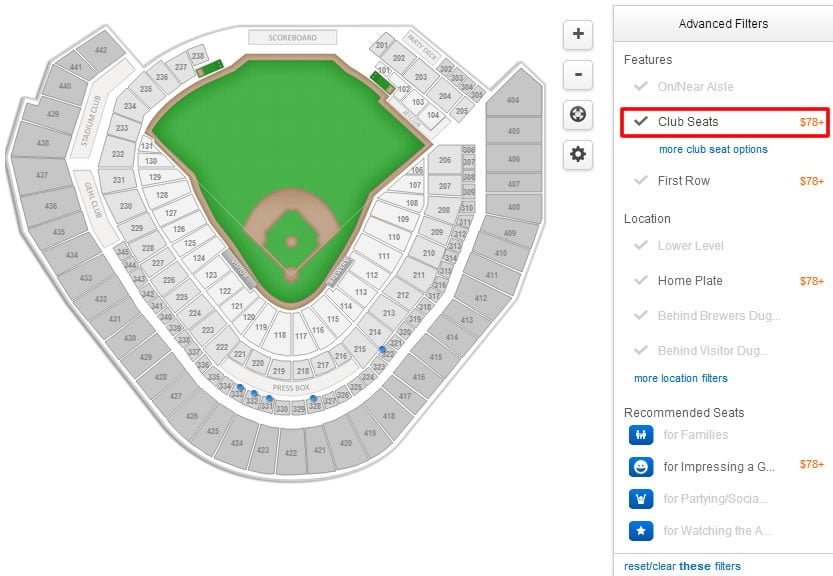 miller park seating chart miller park seating chart