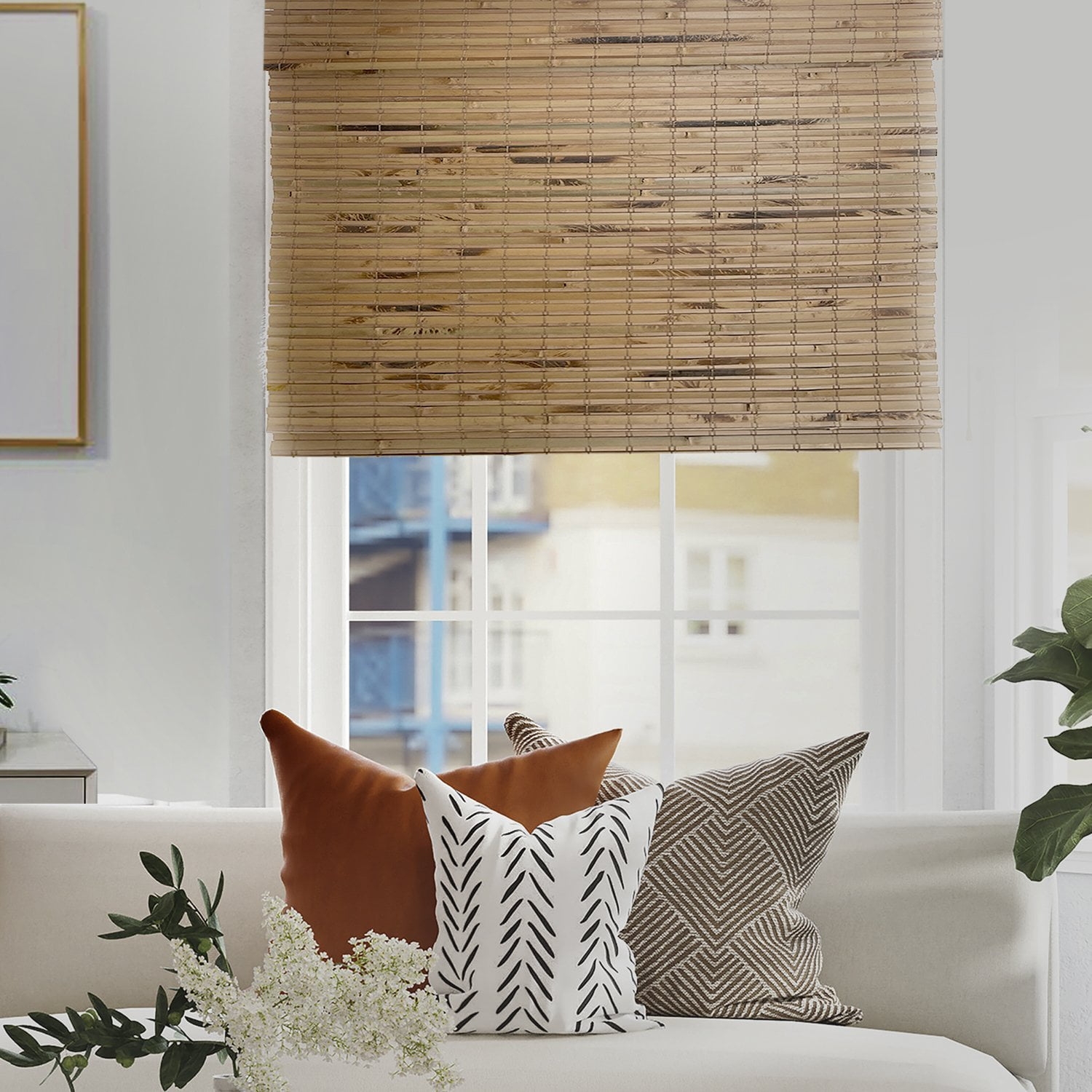 MOOD Custom Bamboo Shades NATURAL Cordless Designer Natural Woven 