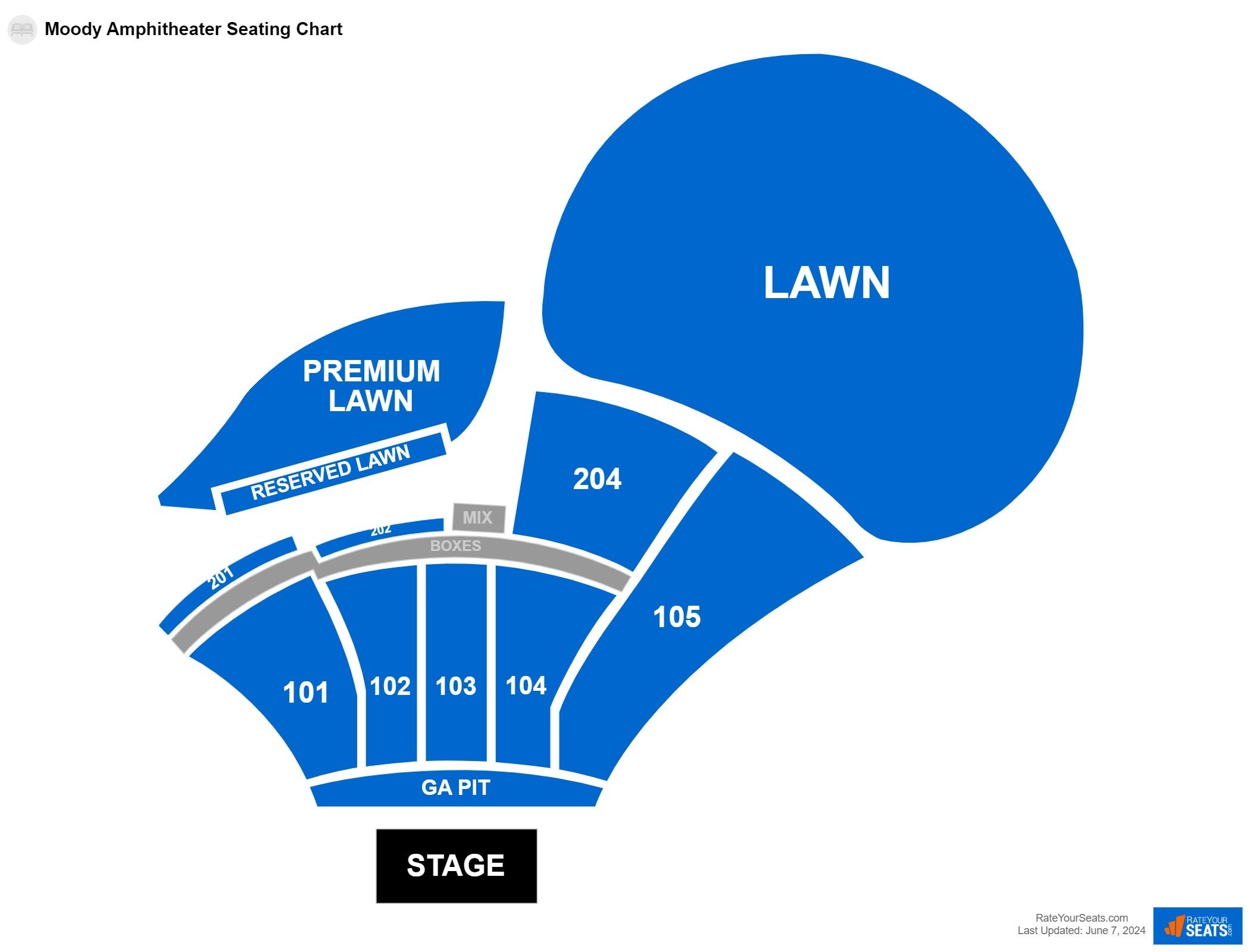 Moody Amphitheater Seating Chart RateYourSeats