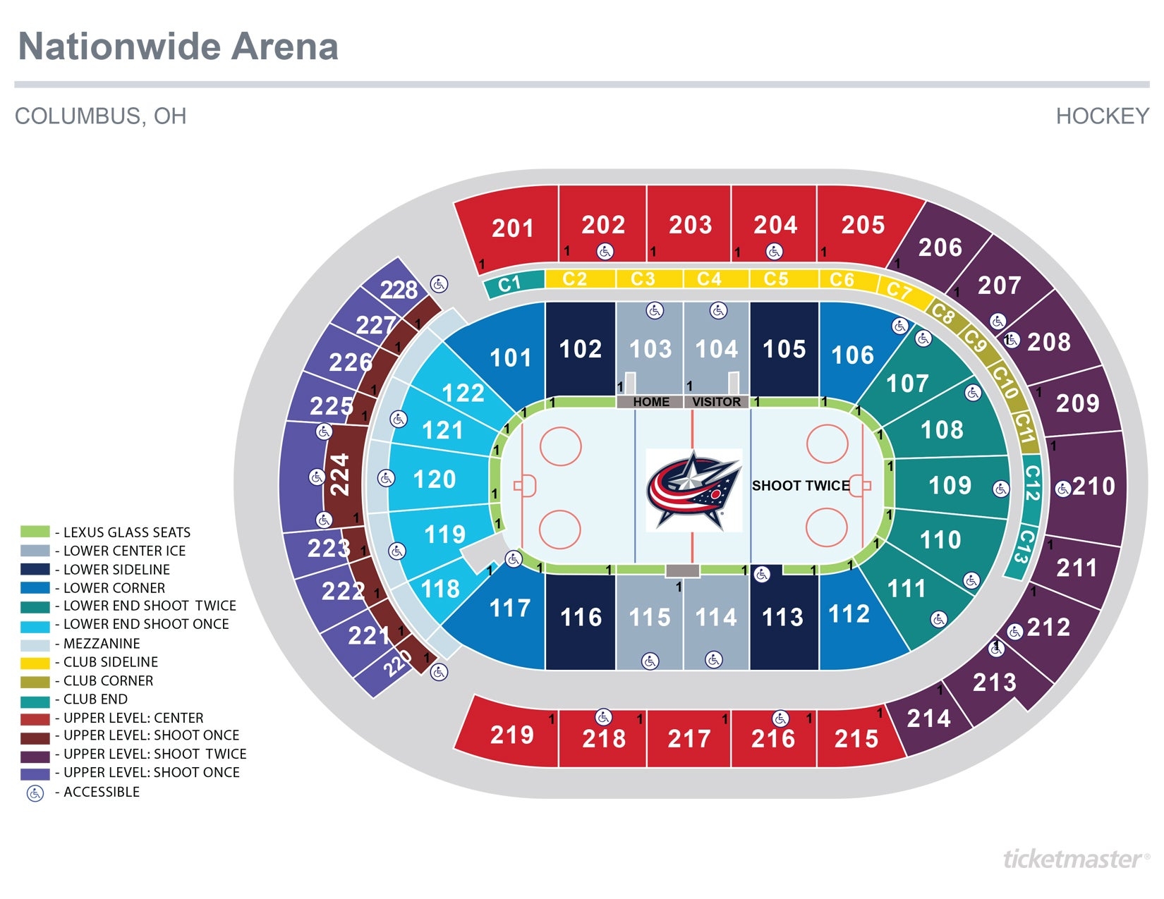 Nationwide Arena Seating Chart Club Level A Visual Reference Of Charts 