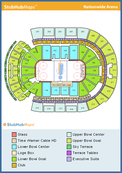 Nationwide Arena Seating Chart Pictures Directions And History 
