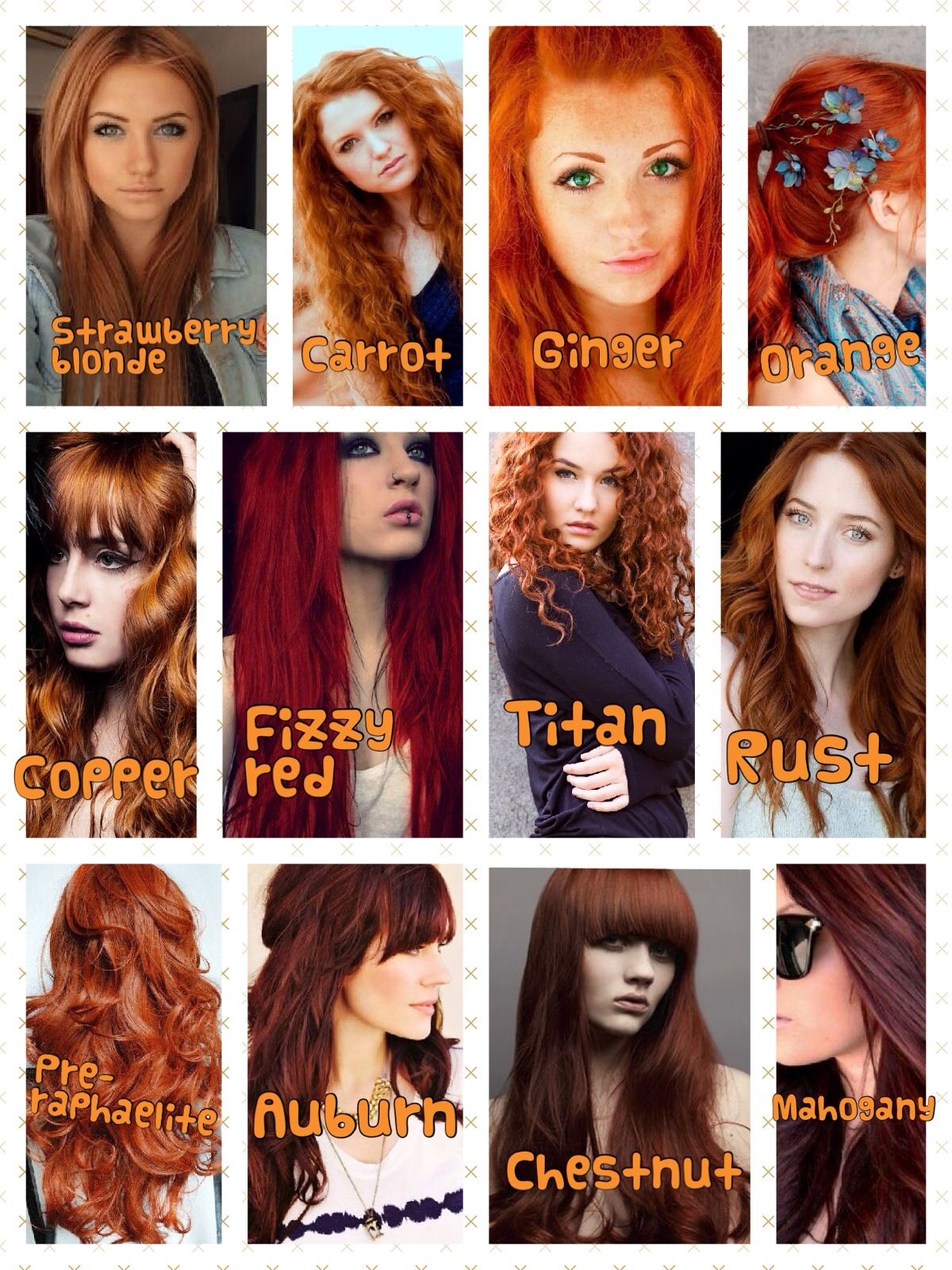 Natural Red Hair Color Chart Minimalist Chart Design