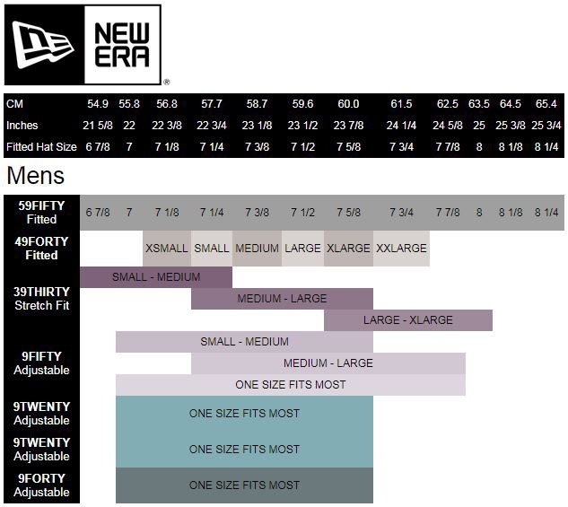 new era hat size chart