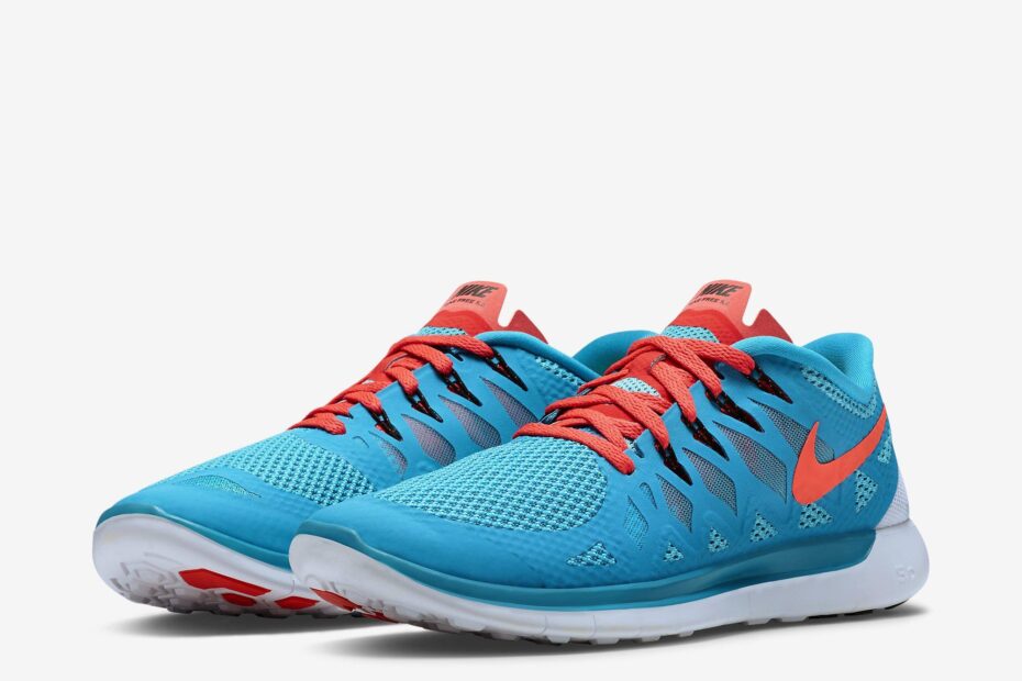 Nike Mens Free 5 0 Running Shoes Blue Lagoon Bright Crimson