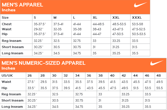 Nike Mens Size Guide
