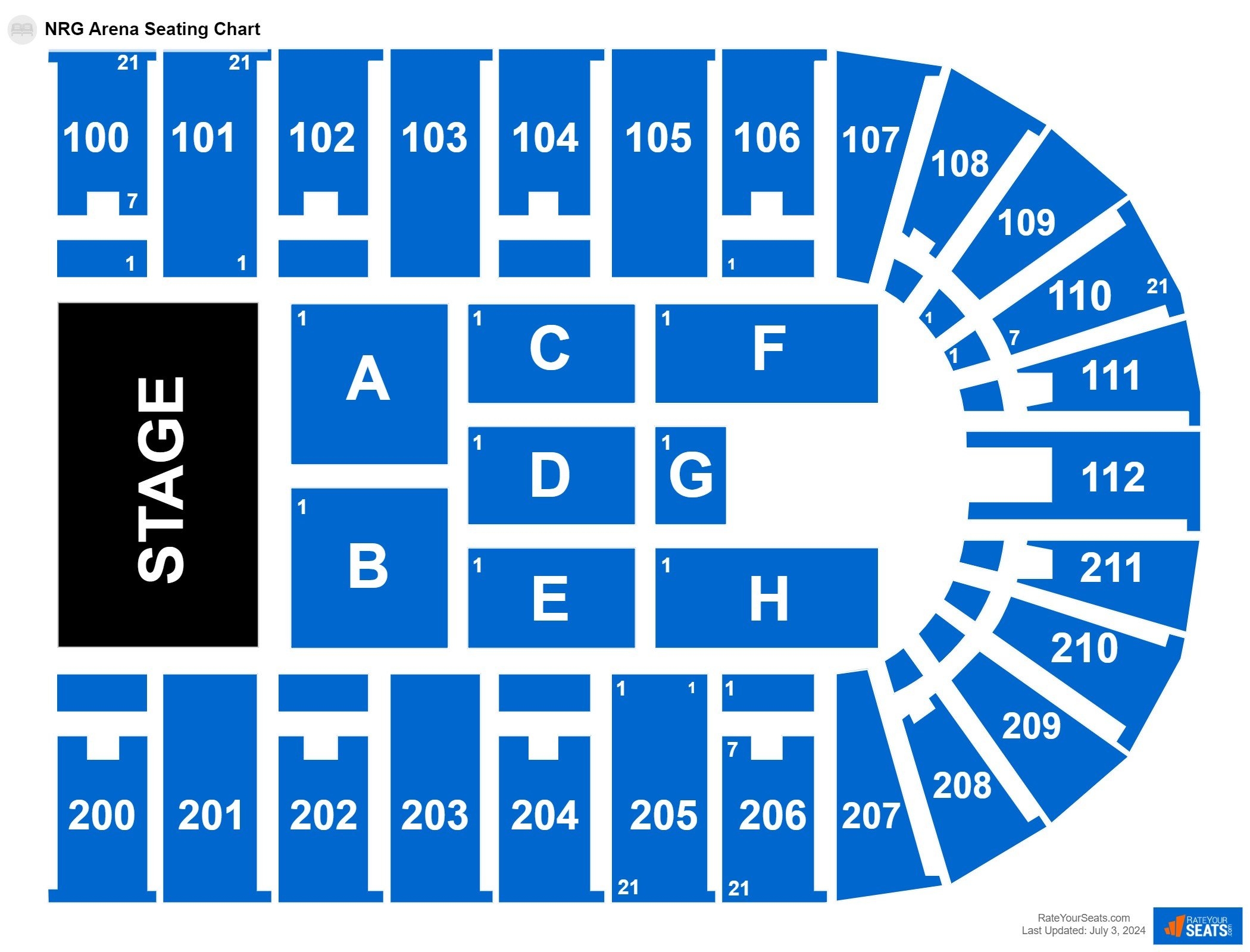 Nrg Arena Seating Chart With Rows And Seat Numbers Infoupdate