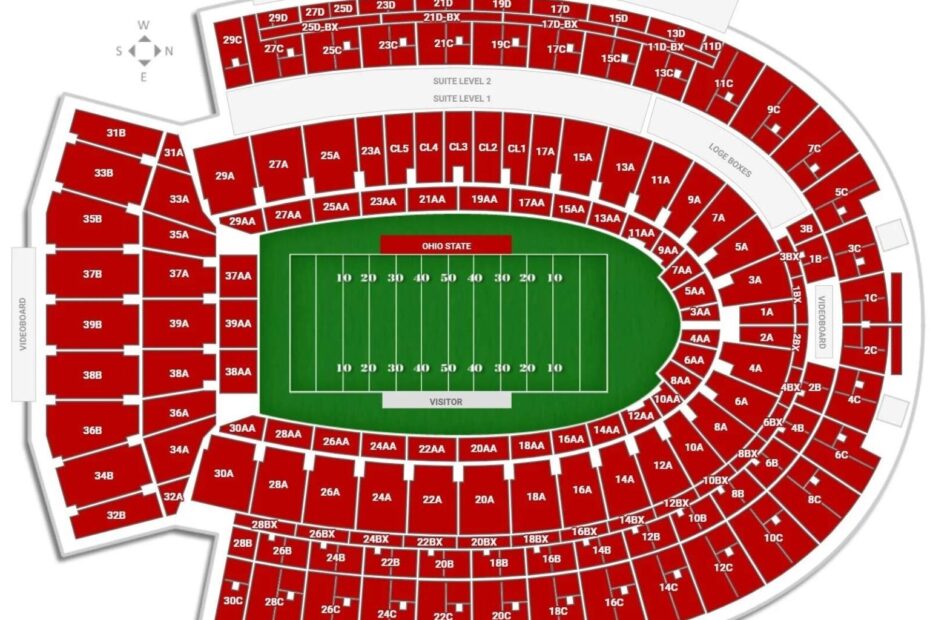 Ohio Stadium Seating Chart With Rows And Seat Numbers Tickets Price