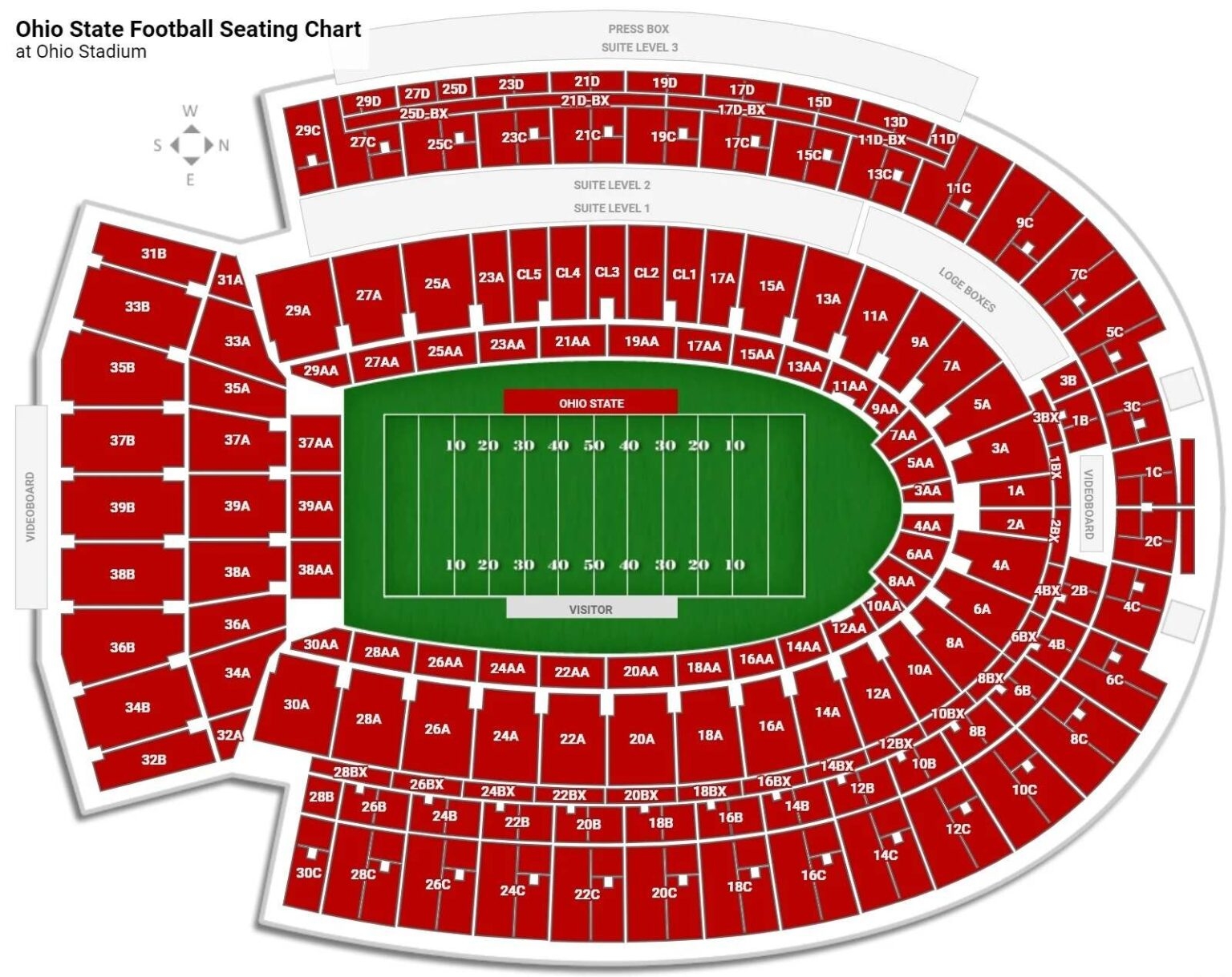 Ohio Stadium Seating Chart With Rows And Seat Numbers Tickets Price 