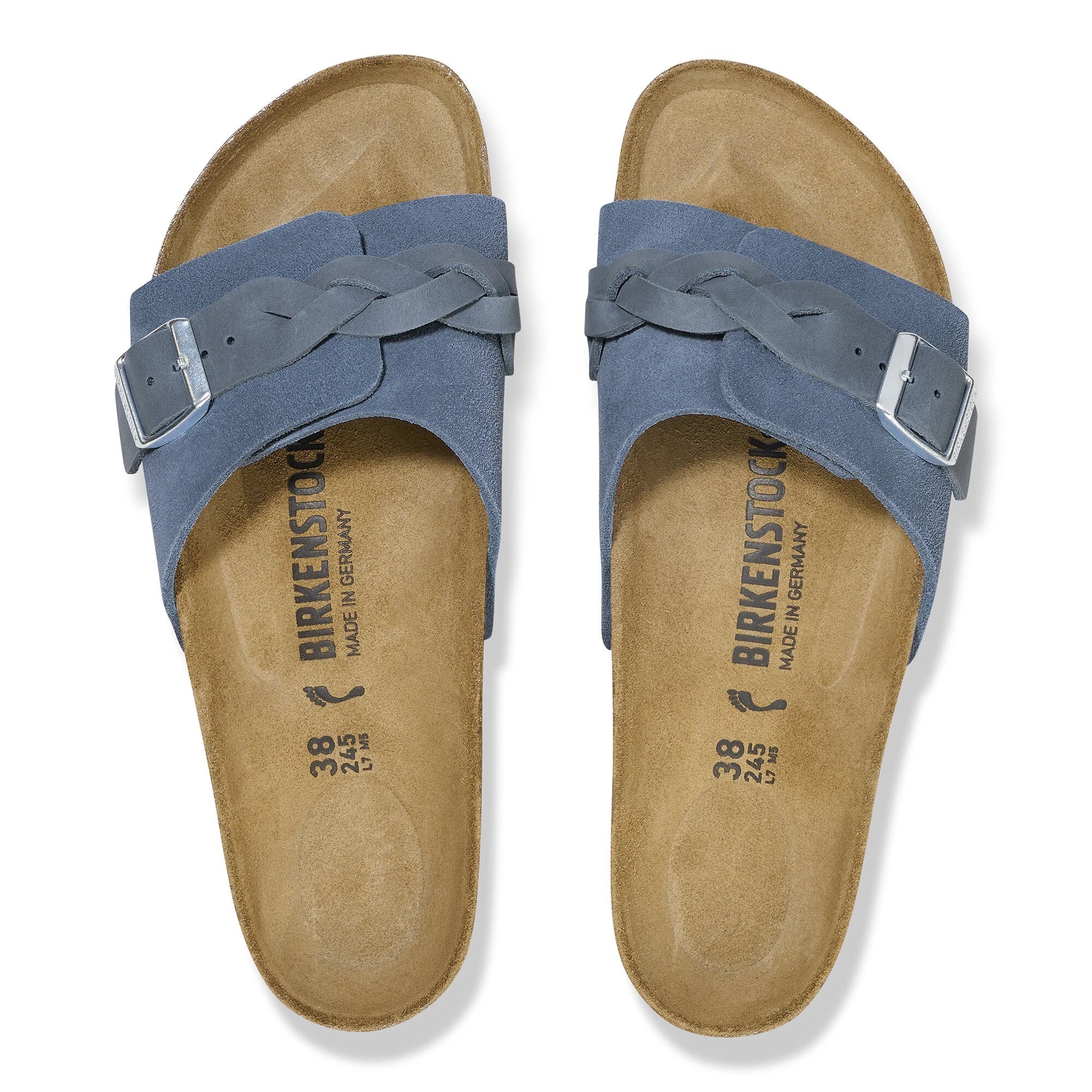 Oita Braided Suede Leather Elemental Blue BIRKENSTOCK