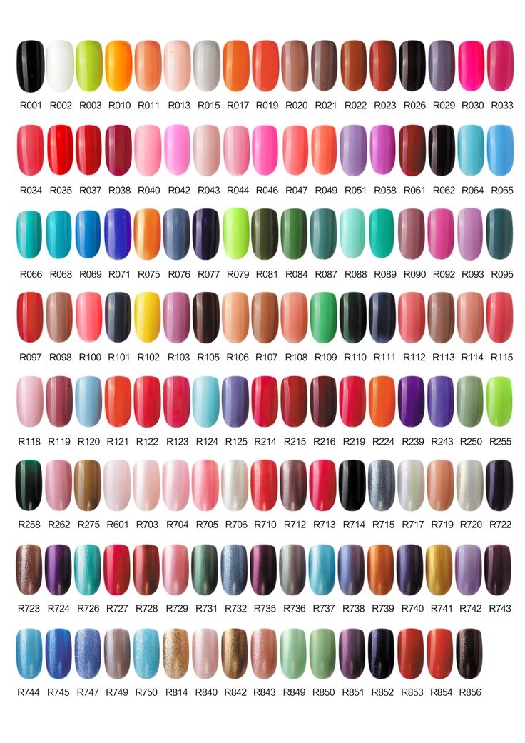 One Step Gel Polish Color Chart 01 Nail Colors Pedicure Nails 