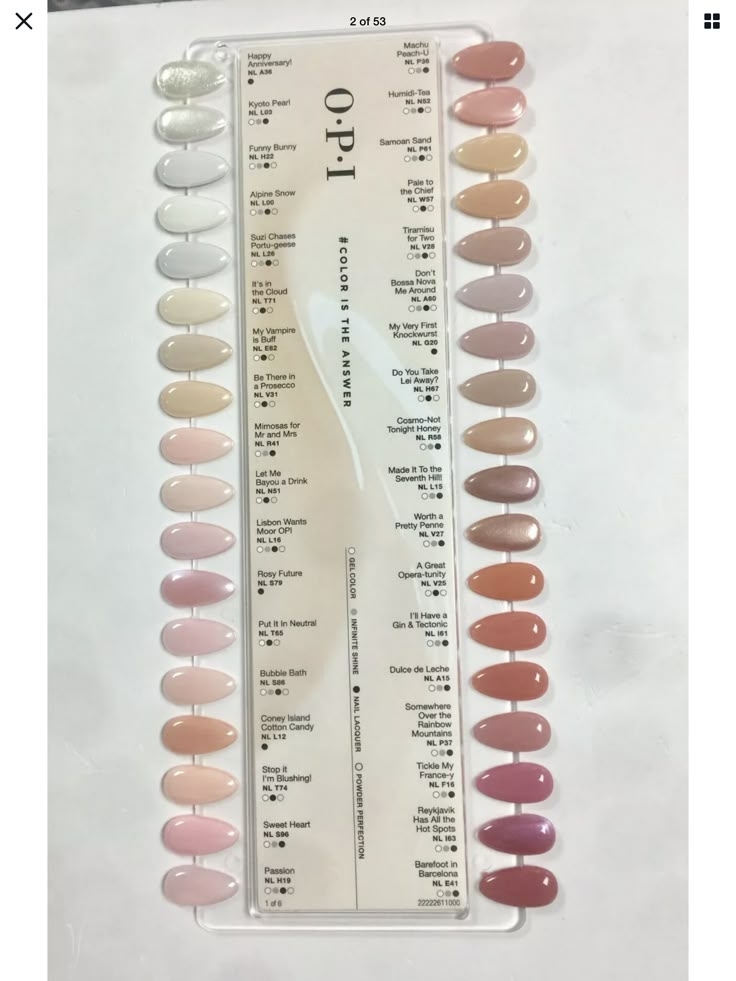 OPI Color Guide Opi Gel Nails Opi Nail Colors Dip Nail Colors