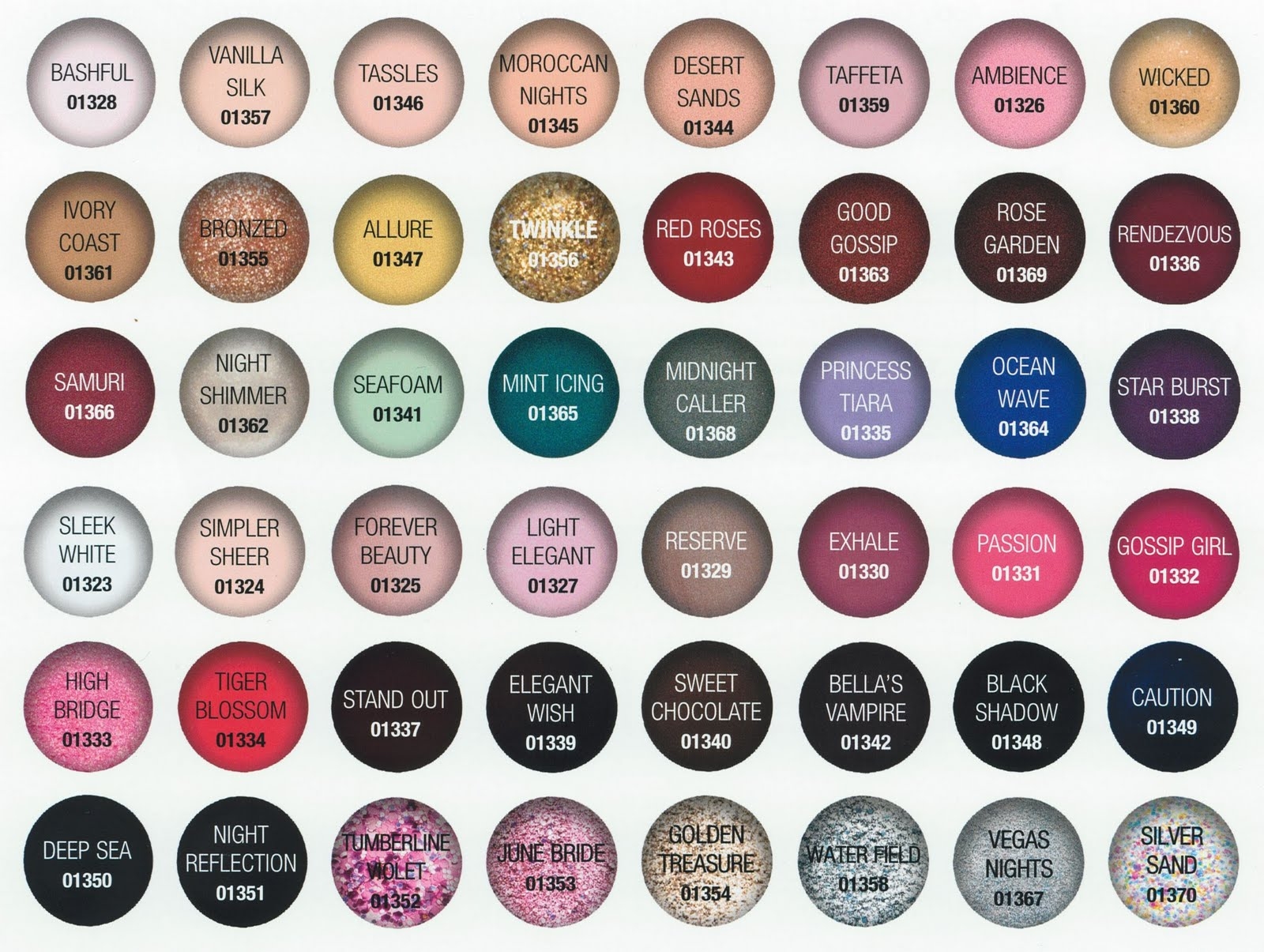 Opi Nail Polish Color Chart Names