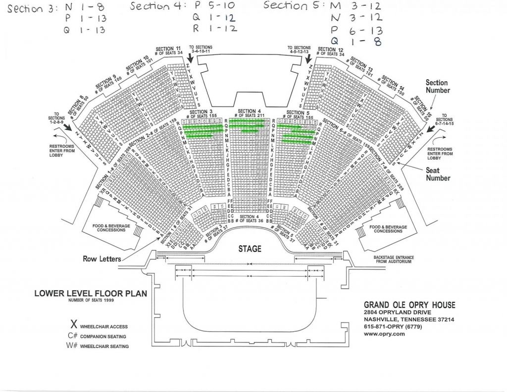 Opry House Seating Chart