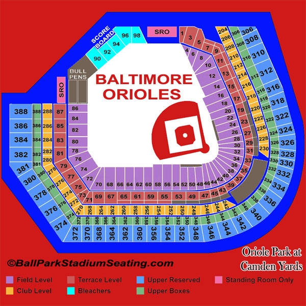 Oriole Park At Camden Yards Seating Chart