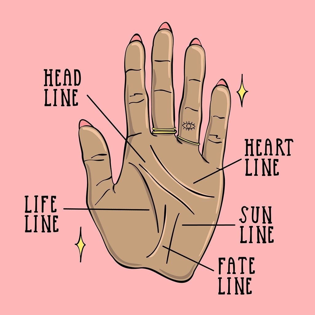Palm Reading Diagram Palm Reading Palmistry Chart Map Palms