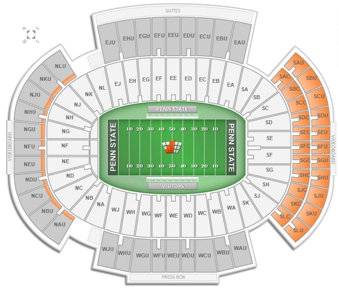 Penn State Football Beaver Stadium Seating Chart RateYourSeats